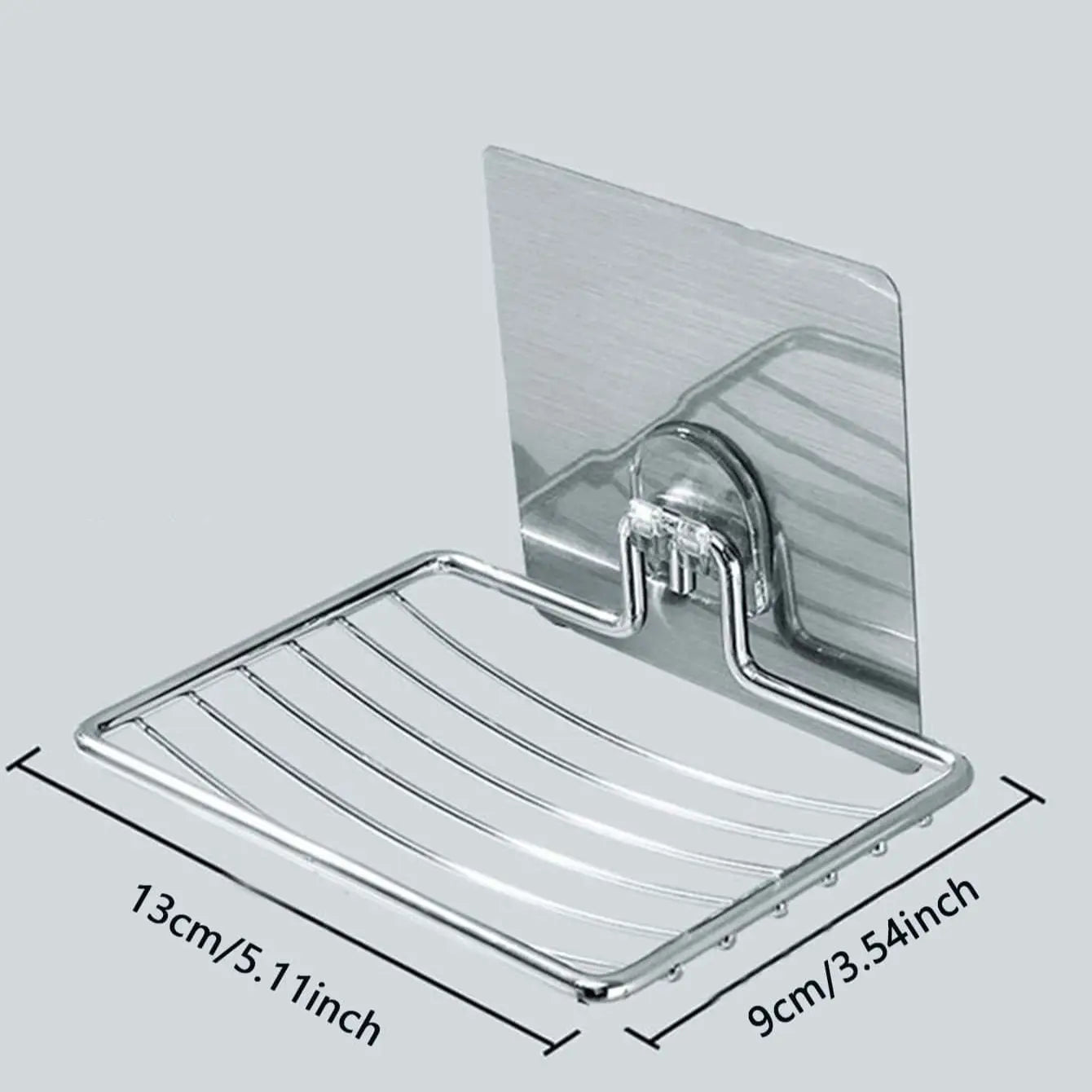 1PC-Stainless Steel Soap Rack Punch-free Nail-free Bathroom