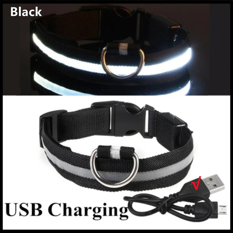 3 Modes Dog Luminous Charge Collar Led Usb Cat Dogs Collars