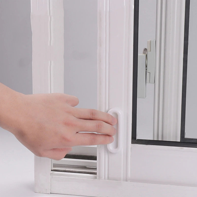 4Pcs Self-adhesive Door Knobs Oval Door Handles for Interior Doors Glass Window