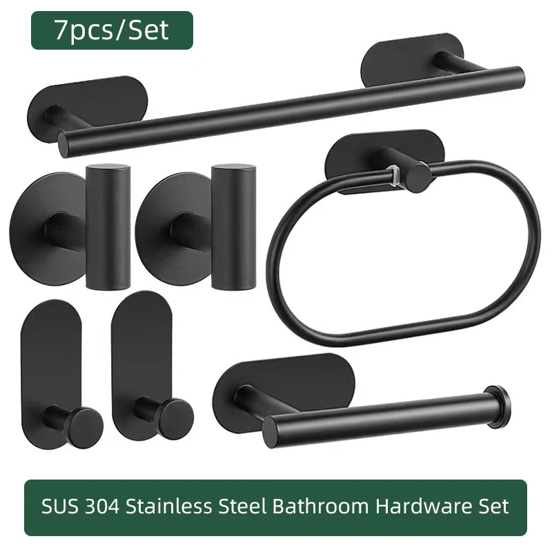 Bathroom Hardware Set Brushed Nickel Towel Bar Towel Ring Toilet Paper Holder