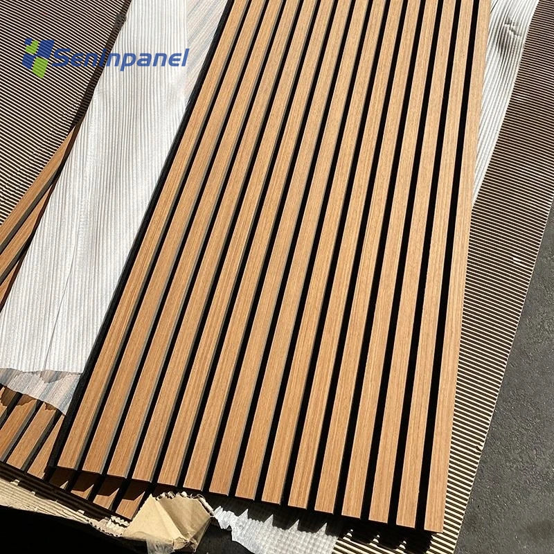 Sound Proof Walnut Veneer Wood Wool Slat Wall Wooden Akupanel Acoustic Panels For Walls