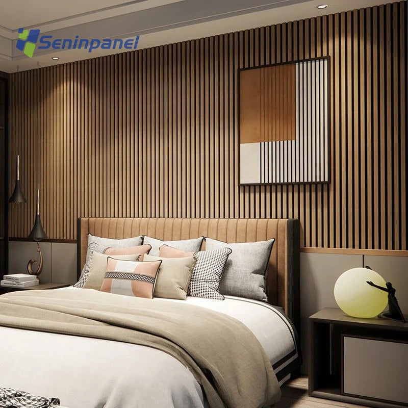 Sound Proof Walnut Veneer Wood Wool Slat Wall Wooden Akupanel Acoustic Panels For Walls