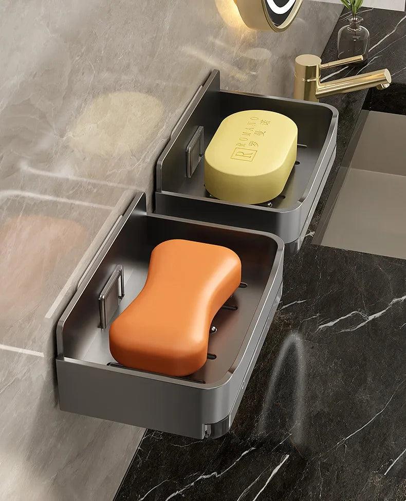 Bathroom Soap Holder Free-Punching Wall Mounted Soap Sponge Holder