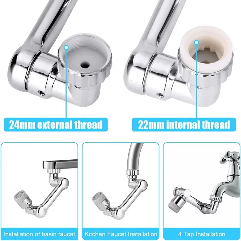 Multifunction 1080° Rotation Faucet Sprayer Head 22/24mm Kitchen Tap Tools