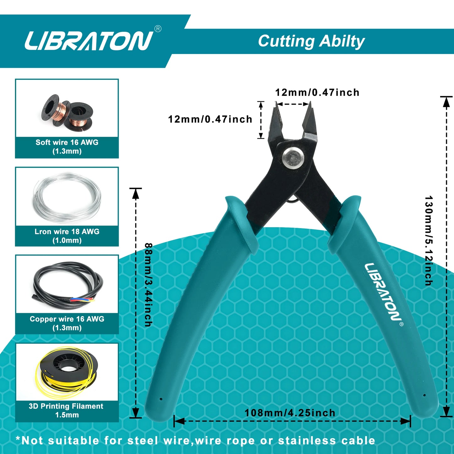 LIBRATON Micro Wire Cutter Precision Electronics Flush Cutter and Side Cutting