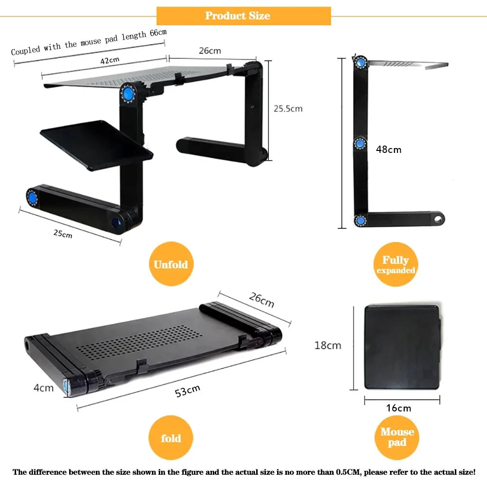Adjustable Laptop Desk Stand Portable Aluminum Ergonomic