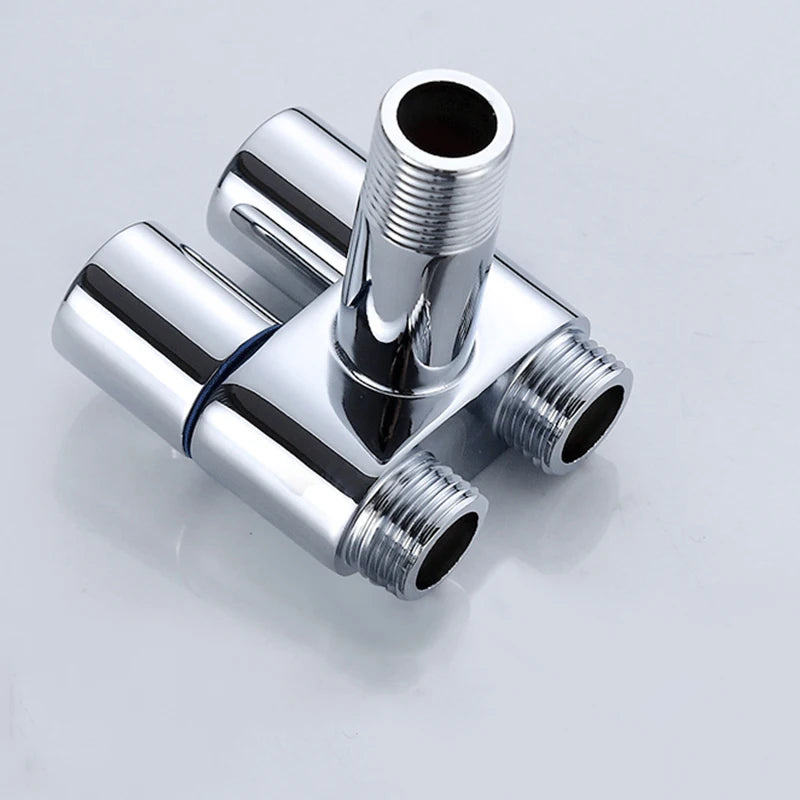 Zinc Alloy Angle Valve Wall Mount Toilet Bidet Sprayer Set One In Two Out Water Cleaning Sprayer for Bathroom Toilet Accessories