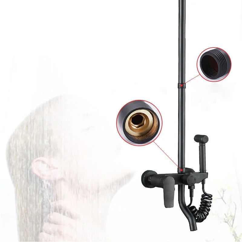 30cm Shower Extension Tube Stainless Steel Square Round Longer Shower Pipe Bathroom Shower
