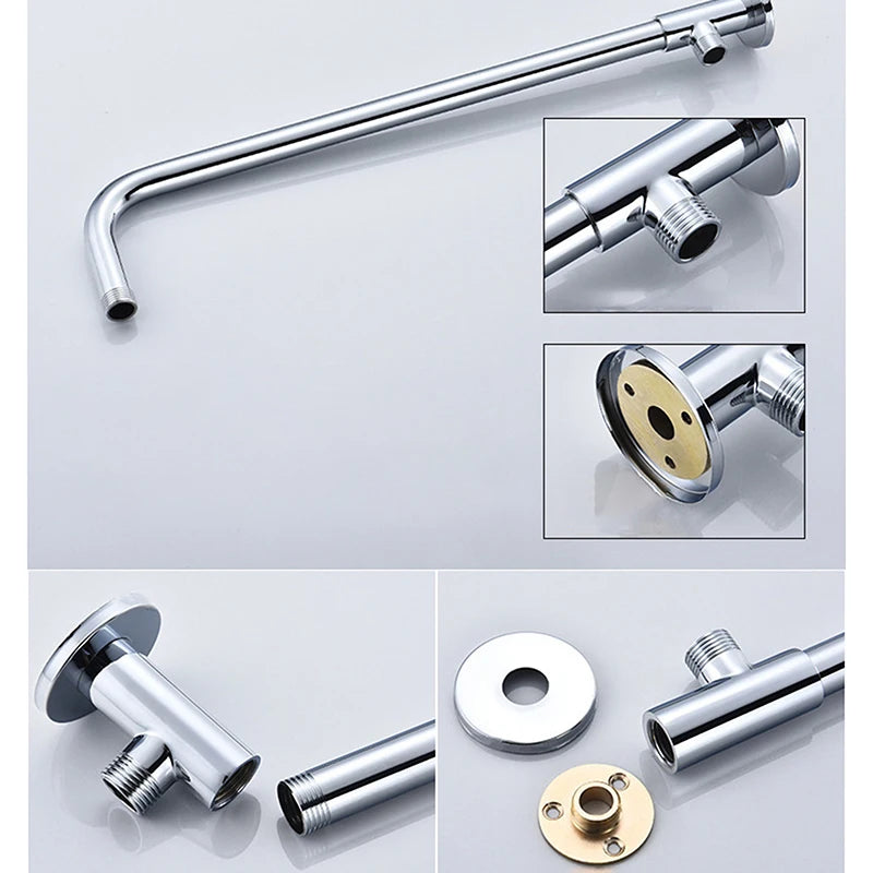 15-52cm Shower Head Extension Arm Wall Mounted Stainless Steel