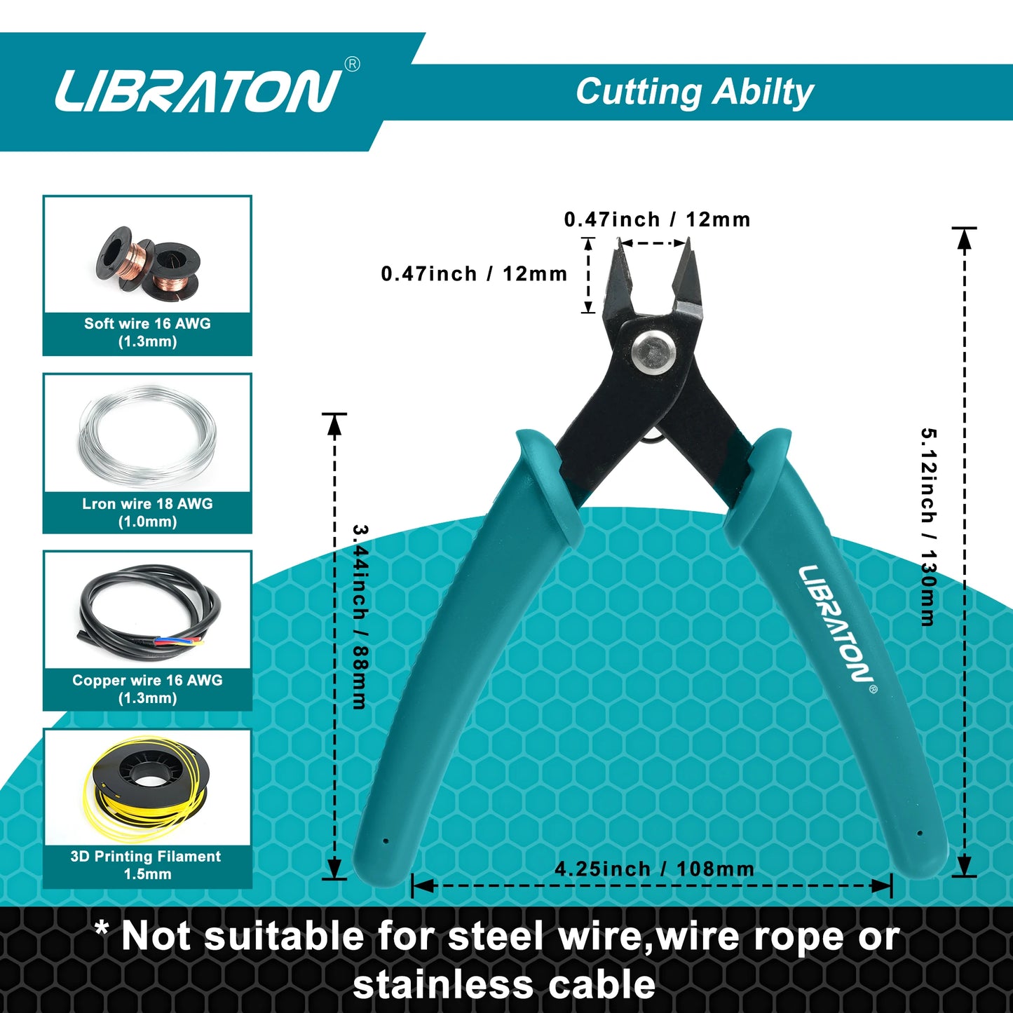 LIBRATON Micro Wire Cutter Precision Electronics Flush Cutter and Side Cutting