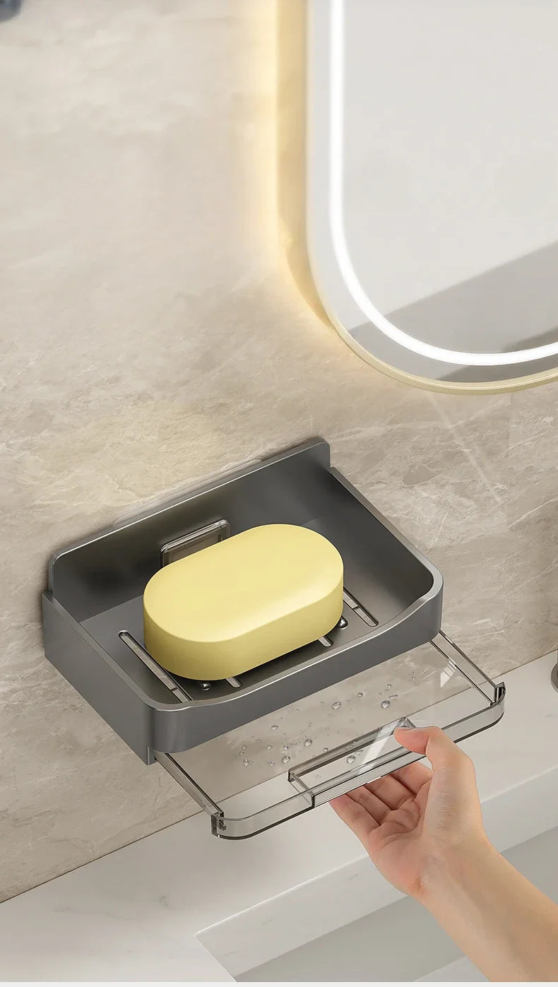 Bathroom Soap Holder Free-Punching Wall Mounted Soap Sponge Holder