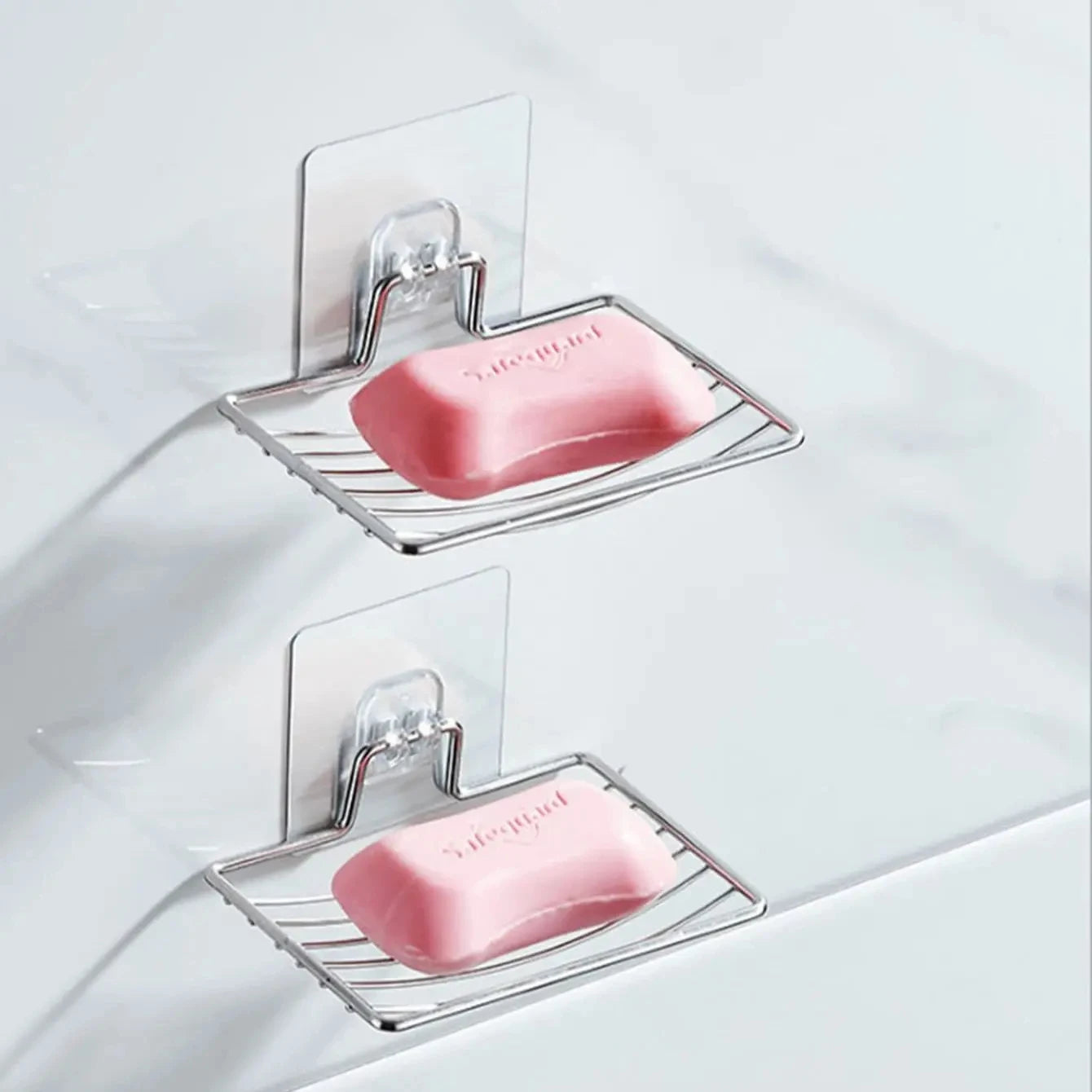 1PC-Stainless Steel Soap Rack Punch-free Nail-free Bathroom