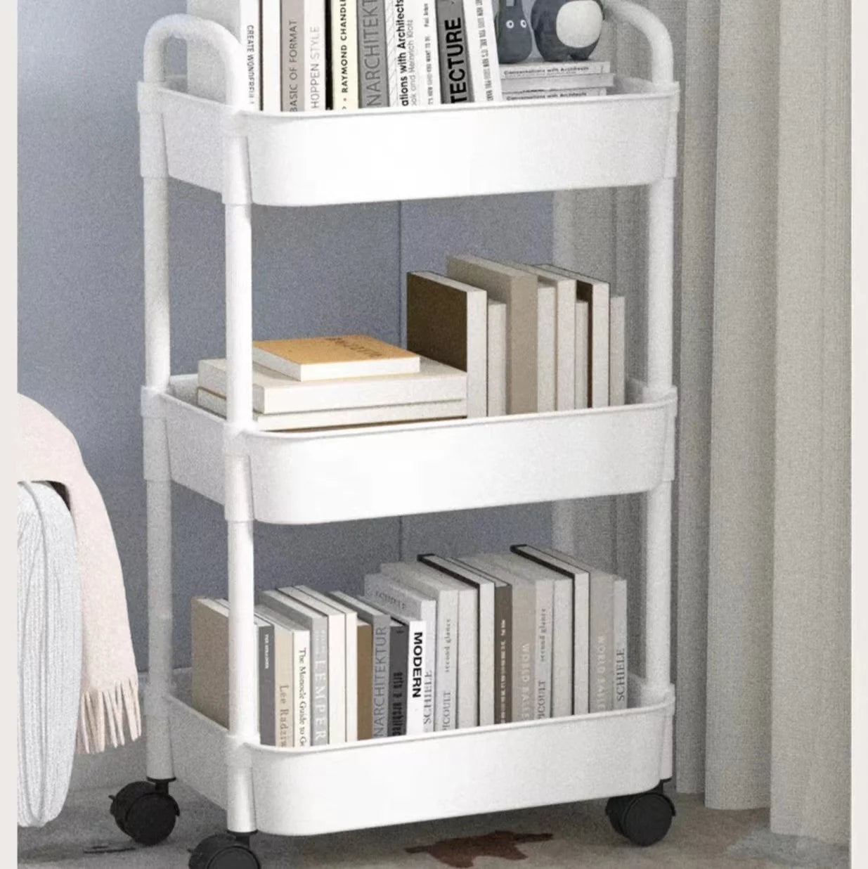 Wheels Small Cart Storage Rack Floor To Floor Kitchen Bedroom Bathroom