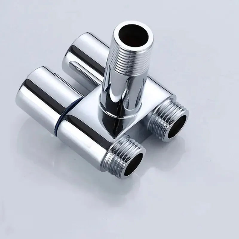 Zinc Alloy Angle Valve Wall Mount Toilet Bidet Sprayer Set One In Two Out Water Cleaning Sprayer for Bathroom Toilet Accessories