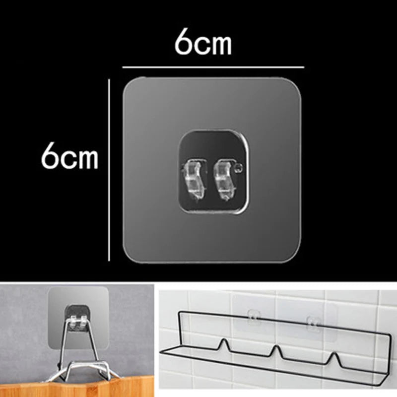 Waterproof Strong Adhesive Hook Shelf Sticker for Bathroom Kitchen Wall
