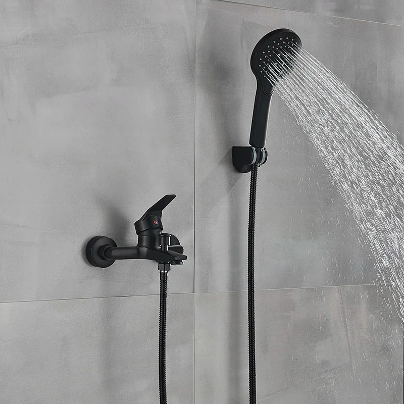 SHBSHAIMY Matte Black Shower Set Wall Mount Bathroom