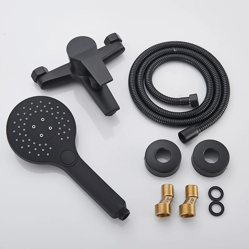 SHBSHAIMY Matte Black Shower Set Wall Mount Bathroom