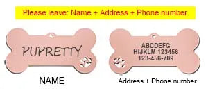 Pet ID Tag Personalized  for Cat Puppy Dog Tag