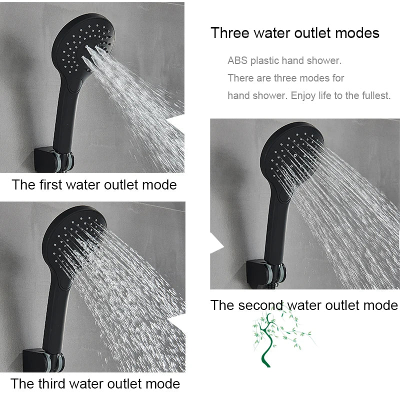 SHBSHAIMY Matte Black Shower Set Wall Mount Bathroom
