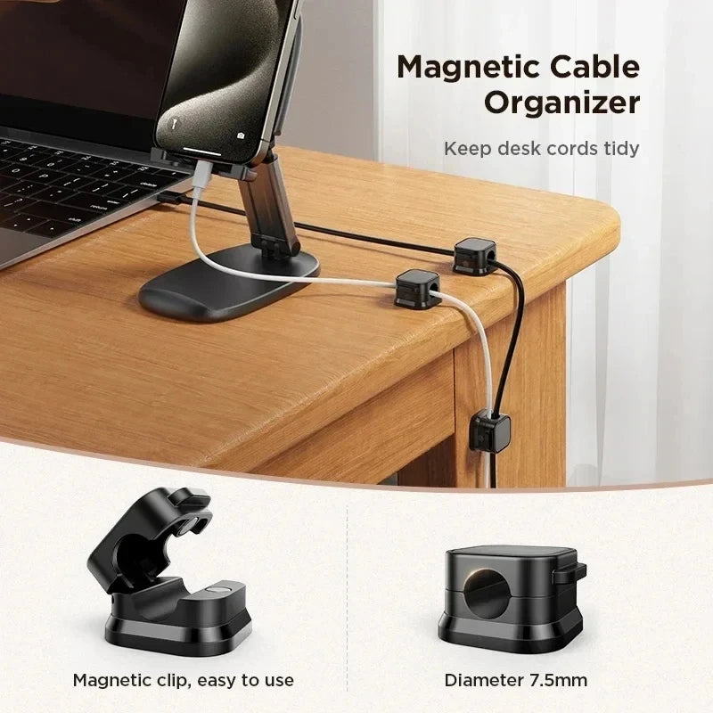 Magnetic Cable Clip Cable Holder,Adhesive Wire Keeper Cord Cable Organizer ,Usb Charging Line Winder For Office Desktop Home