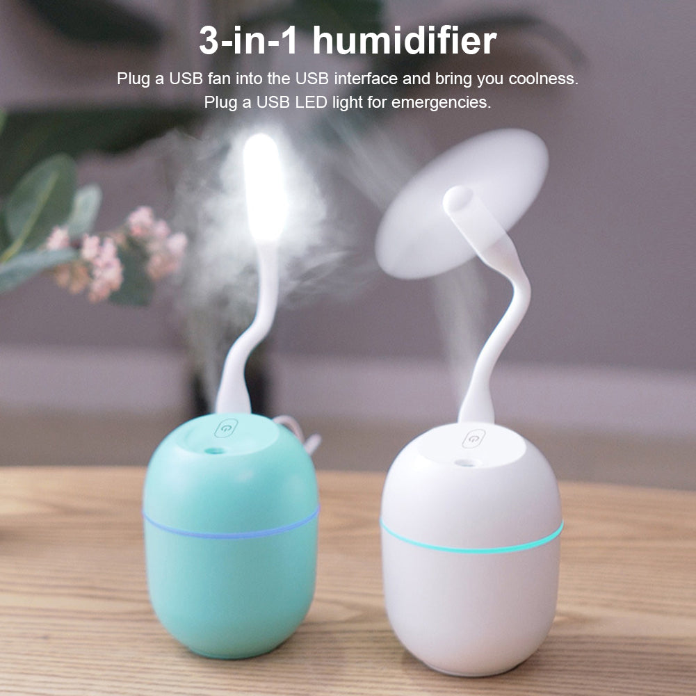 Portable USB Ultrasonic Air  Oil Diffuser Car Purifier Aroma Anion Mist Maker with LED Lamp