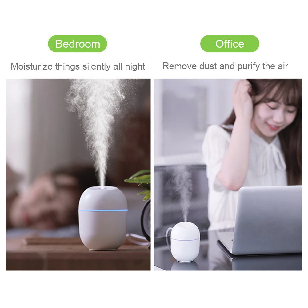 Portable USB Ultrasonic Air  Oil Diffuser Car Purifier Aroma Anion Mist Maker with LED Lamp