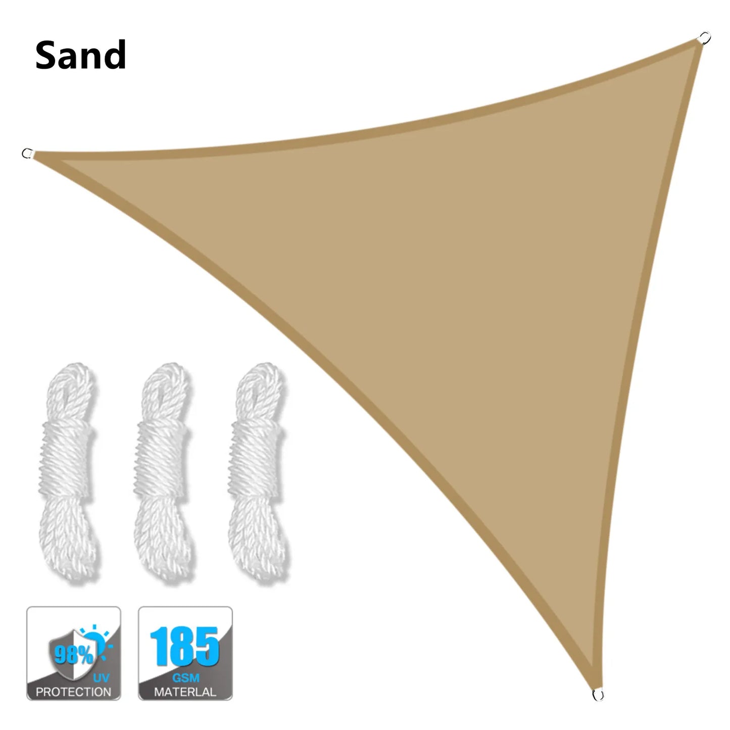 5x5x5/2x2x2M Waterproof Sun Shelter Triangle