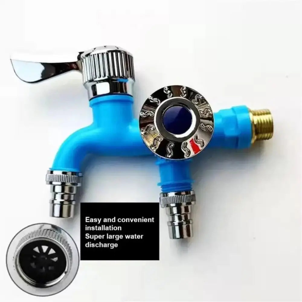 Universal Interface Washing Machine Faucet Multi-function POM Bronze Double Nozzle Faucet Dual Control Water Tap