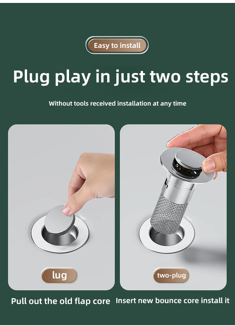 1PCS Washbasin Leak Plug, Stainless Steel