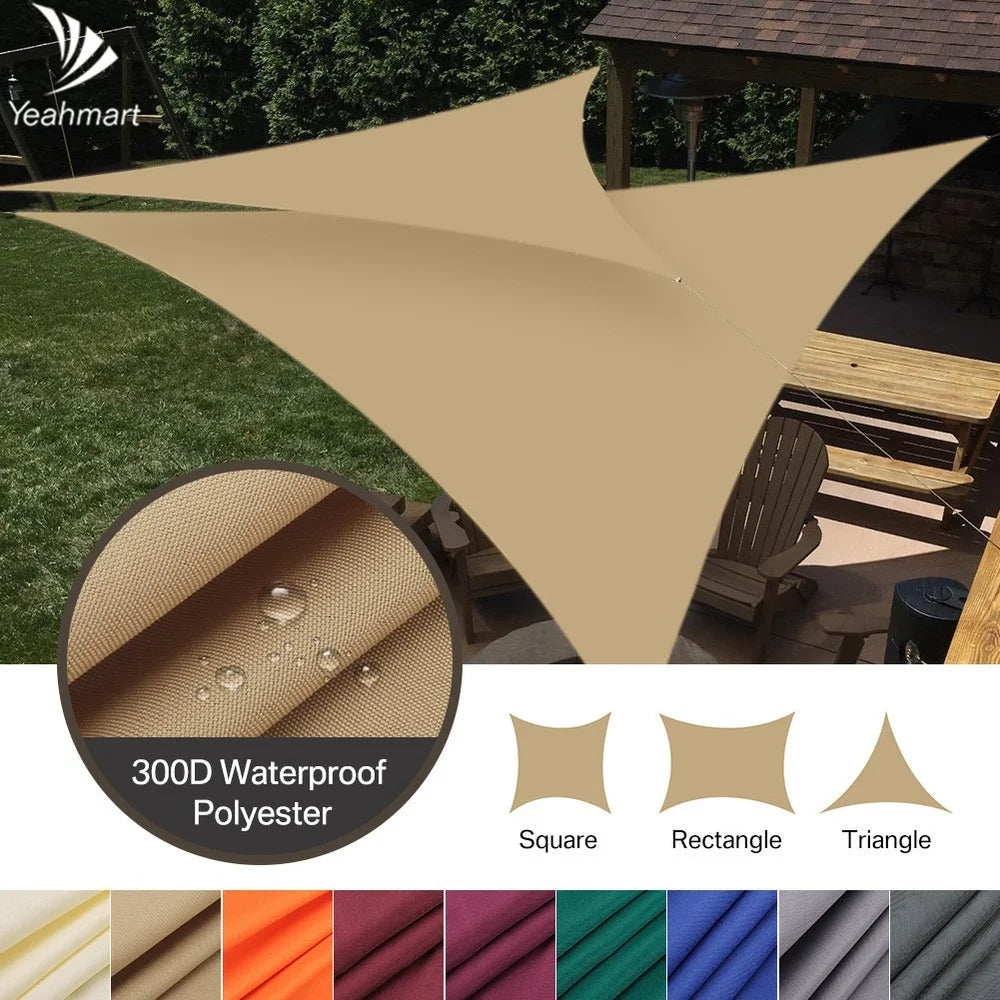 5x5x5/2x2x2M Waterproof Sun Shelter Triangle