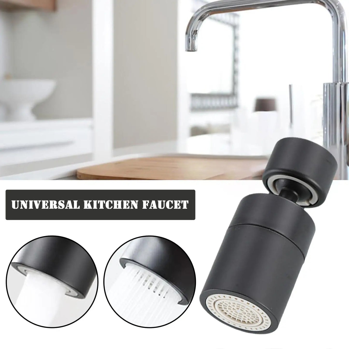 360° Rotary Kitchen Faucet Spray Head Filter washbasin Splash proof Adapter 2 Mode