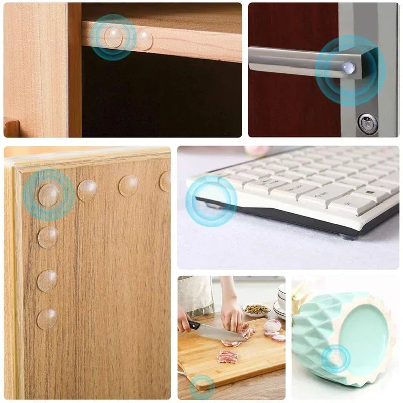 300/100pcs Self-Adhesive Clear Door Stop Rubber Damper Buffer Cabinet Bumpers Silicone Furniture Dots Cushion Protective Pads