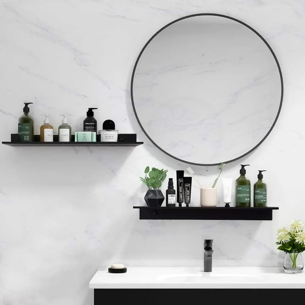 Floating Bathroom Shelves Without Drilling Storage Wall Rack Home