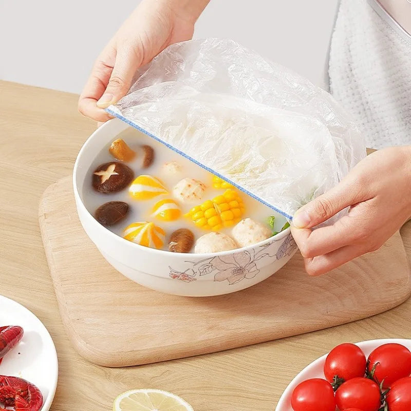 Plastic Disposable Food Cover Storage Bags Kitchen Colorful