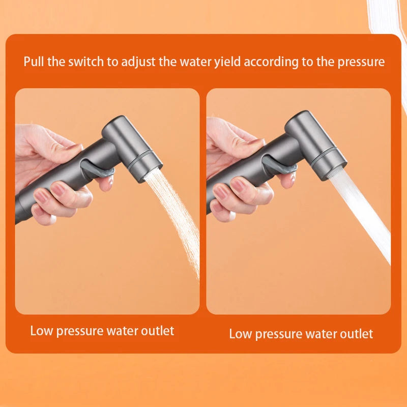 Zinc Alloy Angle Valve Wall Mount Toilet Bidet Sprayer Set One In Two Out Water Cleaning Sprayer for Bathroom Toilet Accessories