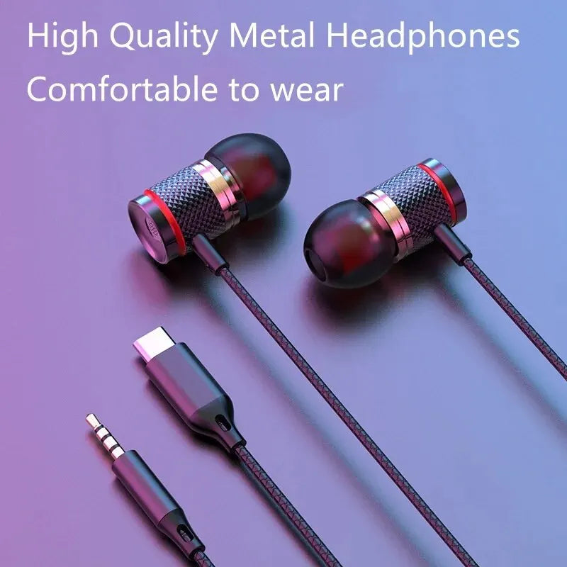 Headphone Stereo Wired Headset With Mic Earbuds For Samsung Android