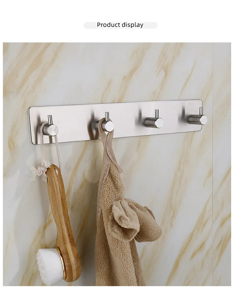 ULA Multi-purpose Wall Hook 3M Sticker Adhesive Door Hook Towel Clothes Robe