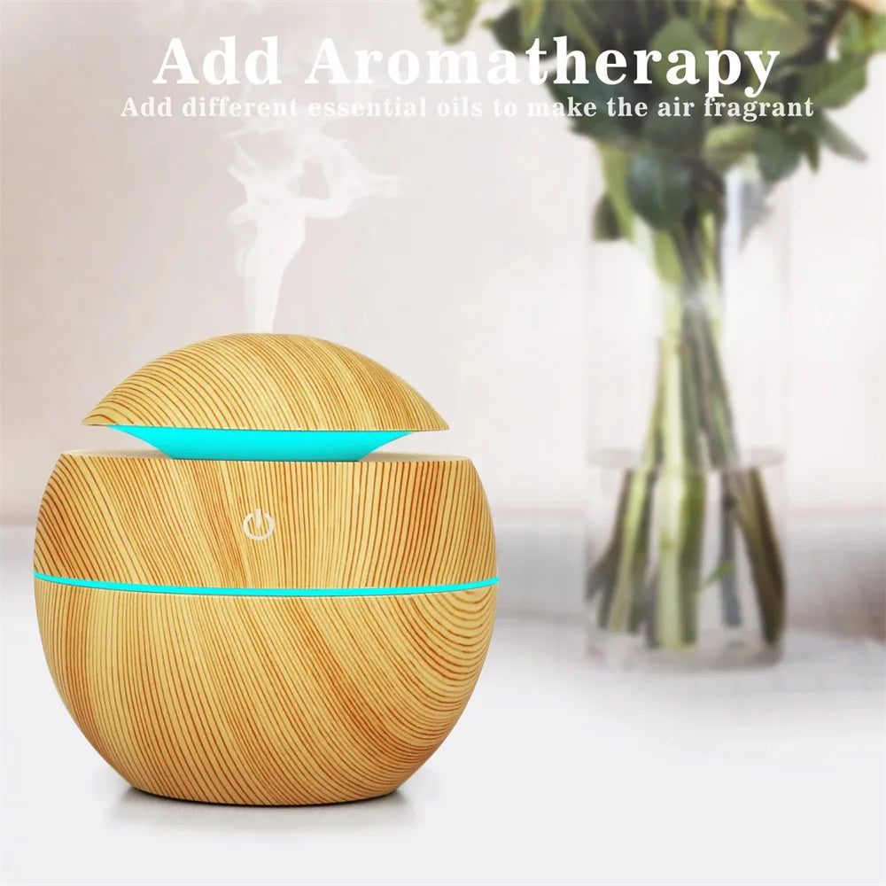 Electric Humidifier Air Aroma Diffuser Wood Ultrasonic