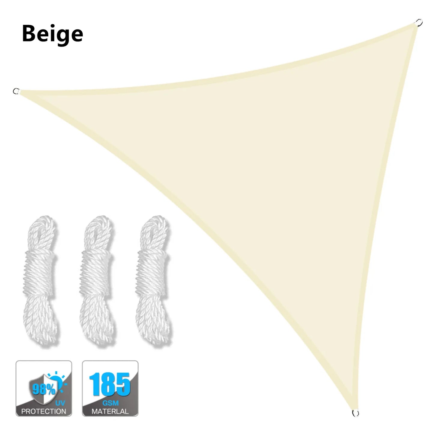 5x5x5/2x2x2M Waterproof Sun Shelter Triangle