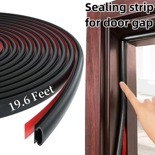 1 roll length of 6M Rubber Weather Stripping Seal Strip for Doors/Windows,