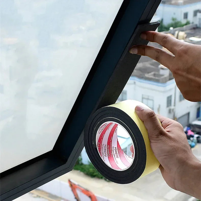 Black Rubber Sponge Door Window Seal Strip Waterproof Soundproof Self Adhesive Anti-collision Pad EVA Foam Single Sided Tape