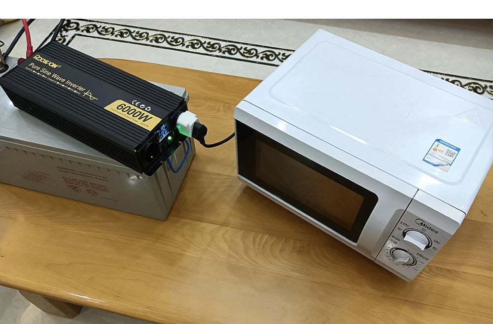 RDDSPON  Pure Sine Wave Inverters 4000W 5000W 6000W  Double EU SocketDC 12V 24V 48V to AC 110V 220V,50Hz,60Hz  Voltage Converter
