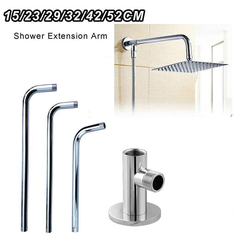 15-52cm Shower Head Extension Arm Wall Mounted Stainless Steel