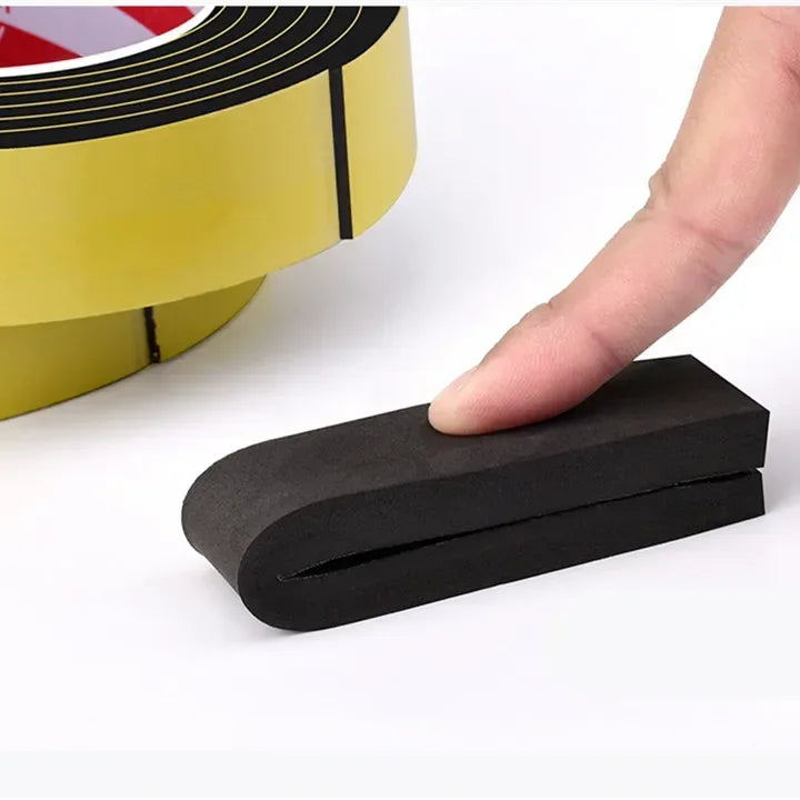 Black Rubber Sponge Door Window Seal Strip Waterproof Soundproof Self Adhesive Anti-collision Pad EVA Foam Single Sided Tape