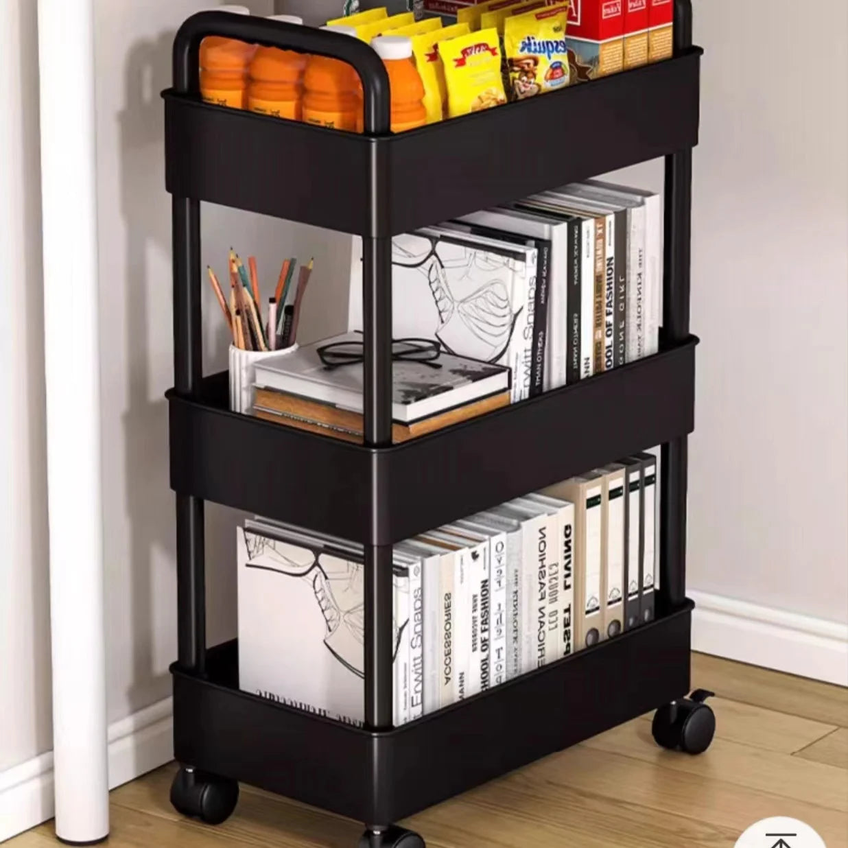 Wheels Small Cart Storage Rack Floor To Floor Kitchen Bedroom Bathroom
