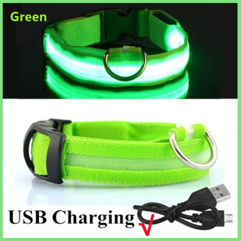3 Modes Dog Luminous Charge Collar Led Usb Cat Dogs Collars