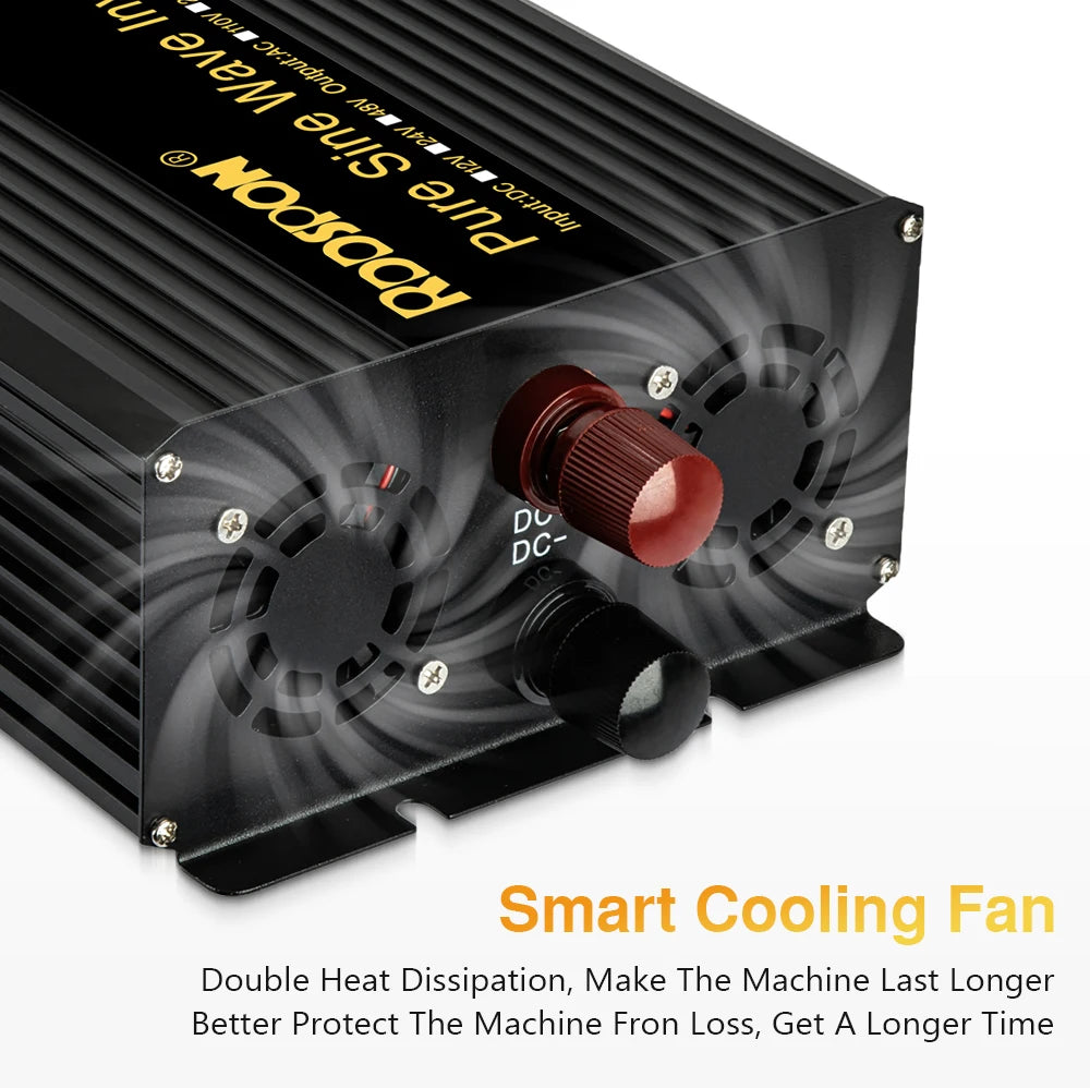 RDDSPON  Pure Sine Wave Inverters 4000W 5000W 6000W  Double EU SocketDC 12V 24V 48V to AC 110V 220V,50Hz,60Hz  Voltage Converter