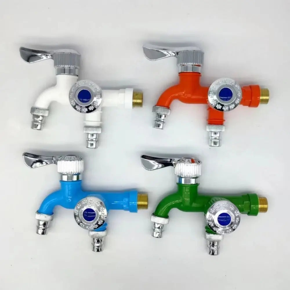 Universal Interface Washing Machine Faucet Multi-function POM Bronze Double Nozzle Faucet Dual Control Water Tap