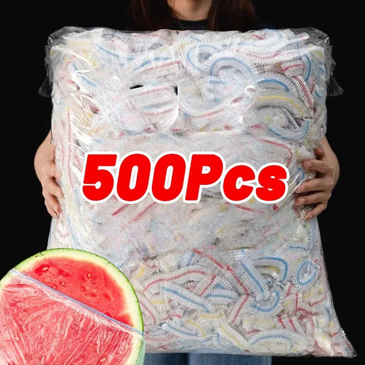 Plastic Disposable Food Cover Storage Bags Kitchen Colorful