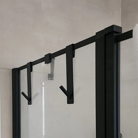 Stainless Steel Over Glass Door Shower  .Bathroom Bathrobe Hanger Holder